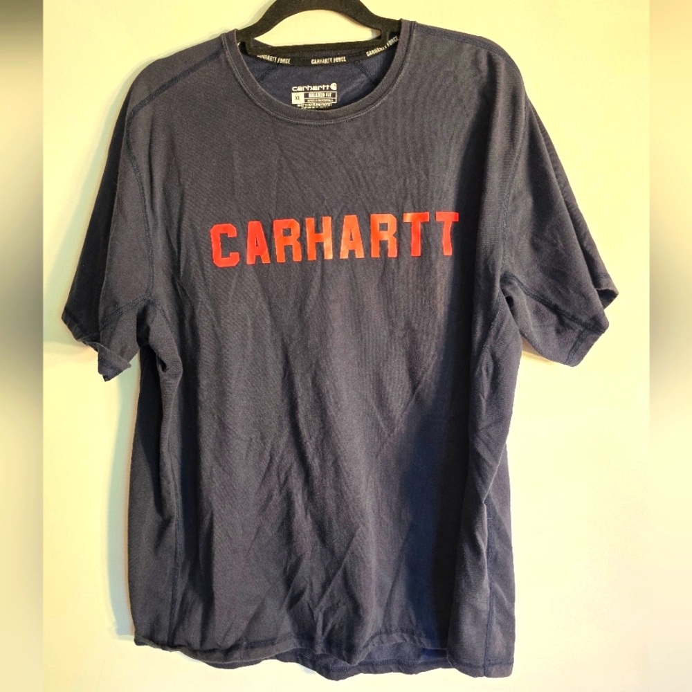 CARHARTT MENS T-SHIRT RELAXED FORCE FIT GRAPIC NAVY BLUE SIZE XL/TG/XG